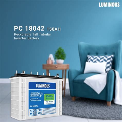 Ah Luminous Pc Tall Tubular Inverter Battery V Months