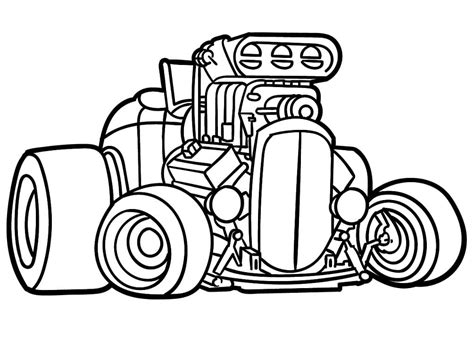 Free Hot Rod Car Coloring Pages