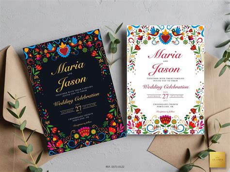 Mexican Theme Wedding Invitations Templates B W Mexican Etsy