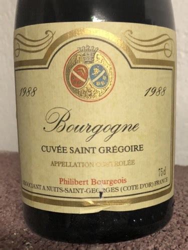 Philibert Bourgeois Cuv E Saint Gr Goire Bourgogne Vivino Brasil