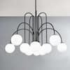 Rrtyo Erik Light Black Unique Modern Elbow Sputnik Chandelier With