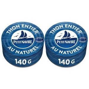 Petit Navire Thon Albacore Entier Au Naturel 2X140G Monoprix Courses