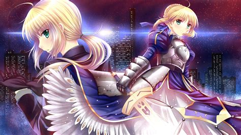 Download Blonde Short Hair Green Eyes Armor Sword Saber Fate Series