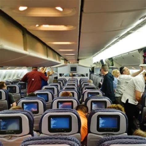 View of the inside of a United Airlines - Travel Off Path