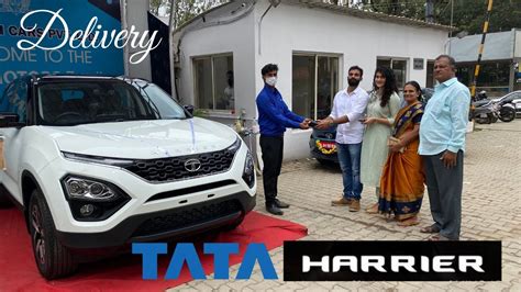 Taking Delivery Of Tata Harrier Orcus White Interior Exterior