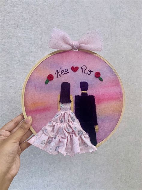 Personalised Couples Embroidery Hoop Art Customisable Couples Etsy In