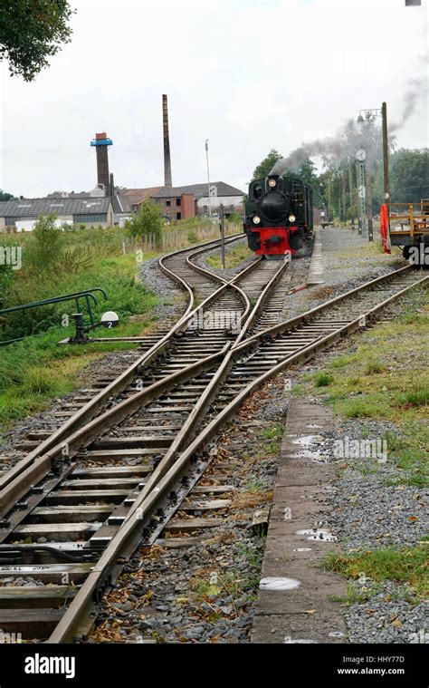 historical steam train on a railway Stock Photo - Alamy