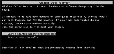 If You Get Windows Error Recovery Screen In Windows Fix It