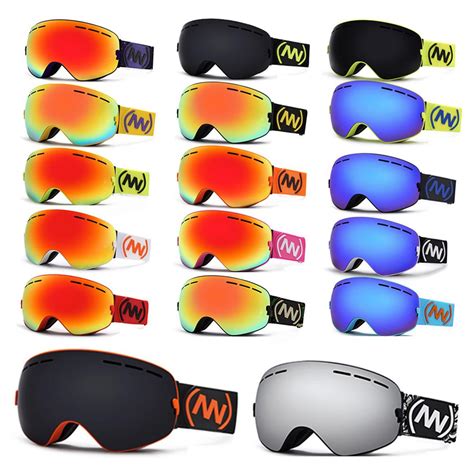 Ski Goggles Double Layers Anti Fog Large Spherical Field Of View