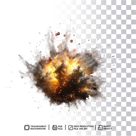 Premium PSD | Glowing Energy PSD Explosion Effect Blast on Transparent Isolated Background