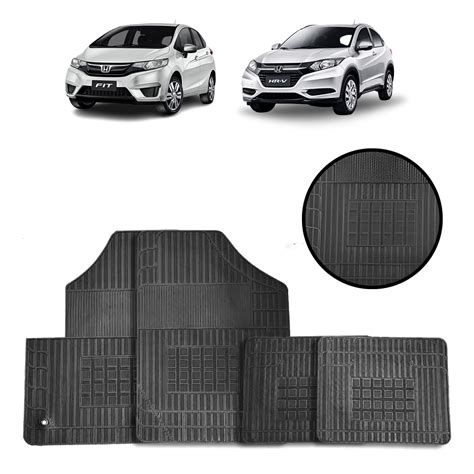 Jogo De Tapete De Borracha Preto Para Honda Fit Hrv 2015 A 2022 4