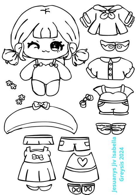 Paper Doll Kawaii Para Colorir - Kawaii paper doll | Freddy para colorear, Dedicatorias para libros ...