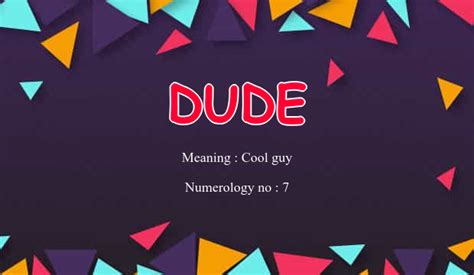 Dude Name Meaning