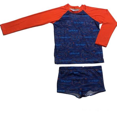 Conjunto Sunga Boxer Infantil Camisa Proteção Solar Uv Praia