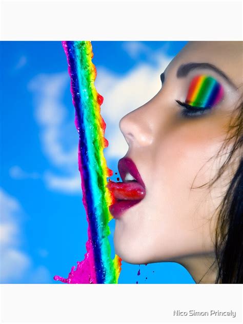 Fine Erotic Art Photography Poster Print Tasting The Rainbow Featuring A Hot Sexy Brunette