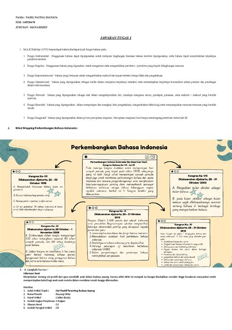 Tugas Bahasa Indoneisa Nabil Dianata Nama Nabil Naufal Dianata Nim