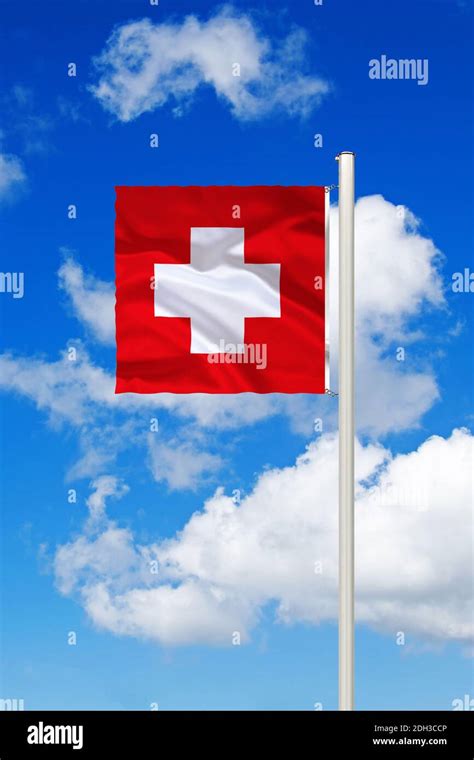 Europa Schweiz Nationalfahne Nationalflagge Fahne Flagge