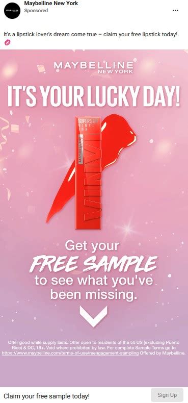 FREE Maybelline Lipstick Sample