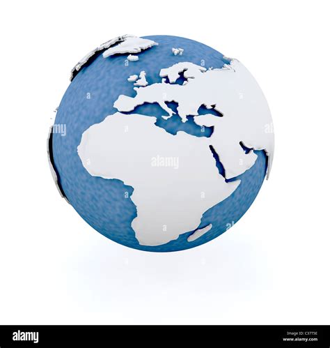 3D render of a globe showing Europe and Africa Stock Photo - Alamy