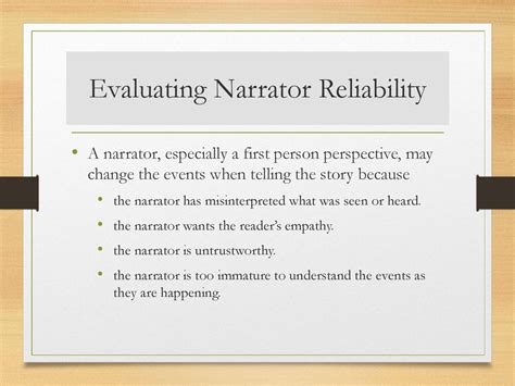 Evaluating Narrator Reliabilitycredibility Ppt Download