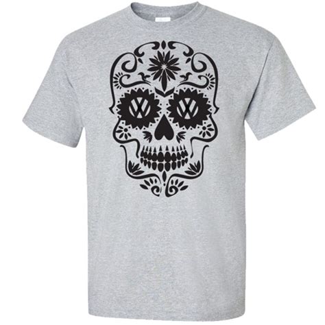 Vw Sugar Skull T Shirt Classic Grey Skull Tshirt Shirts T Shirt