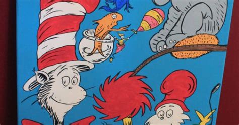 List Of Dr Seuss Characters Dr Seuss Character Mural ♡the Cat In The Hat♡ Pinterest