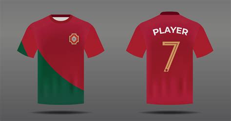 Soccer jersey for Portugal national team with front and back view ...