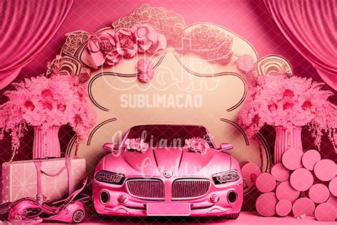 Fundo Fotográfico Juliana Cadima Carro Rosa JC702