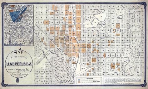 1891 Map of Jasper Alabama - Etsy