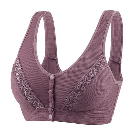 Mallwal Plus Size Bra Women Full Coverage Bra Feature V Neck Strapless Bra Style W 1026 Purple M