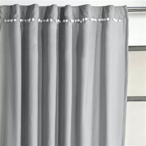 Jgo De 2 Cortinas Gris Pompones Vianney Chavos Envio Gratis Envío gratis