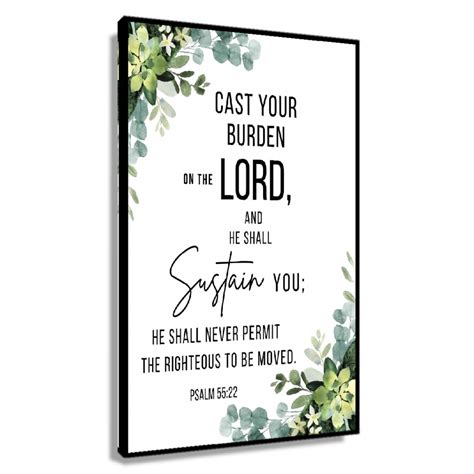 Cast Your Burden On The Lord Psalm Printmotivational