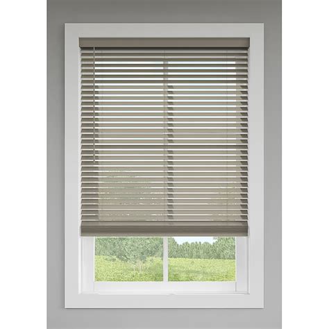 Levolor Trim Go 2 In Slat Width 72 In X 64 In Cordless Greige Faux Wood Room Darkening