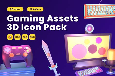 Gaming Asset 3D Icon Pack Vol 5 - Design Cuts