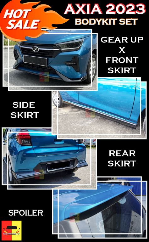 Perodua Axia Gear Up Fullset Bodykit Gu Skirt Lip New Axia Body