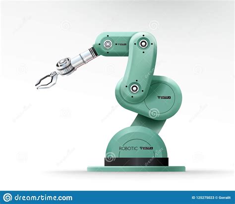 Industrial Machine Robotic Hand Arm Machinery Factory Stock Vector