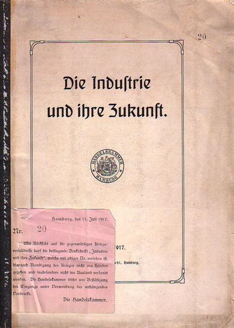 Die Industrie Und Ihre Zukunft In Hamburg Denkschrift Nr 20der