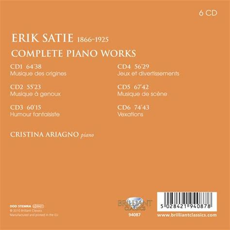 Erik Satie Œuvres pour piano Intégrale La Boîte à Musique