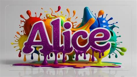 Alice É Um Nome Bonito - Uma obra-prima de renderização 4D que mostra o nome Alice em um estilo ...