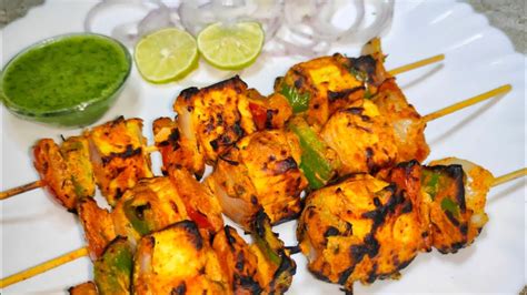 बिना गैसअवनतन्दुर के बनाए रेस्टौरेन्ट से भी अच्छा पनीर टिक्का।paneer Tikka Recipepaneer Tikka