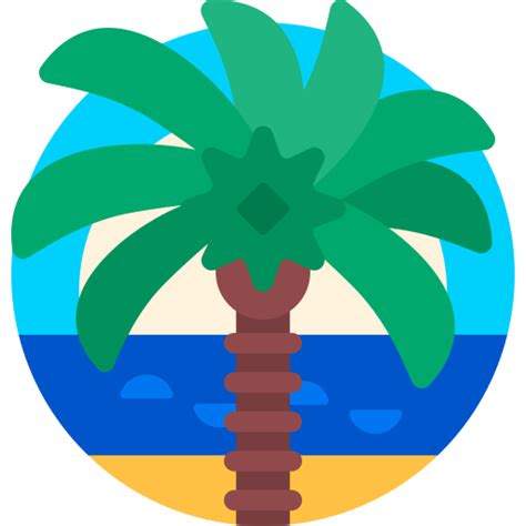 Palm tree Detailed Flat Circular Flat icon