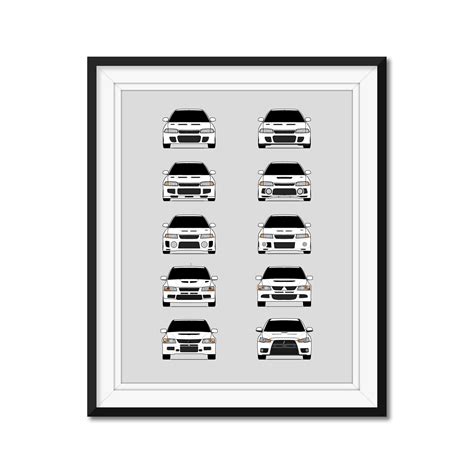 Mitsubishi Lancer Evolution Generations evo I to Evo X - Etsy