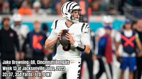 Jake Browning Week 13 Every Drop Back Pass And Run Cincinnati Bengals At