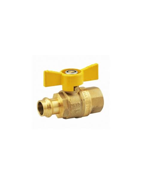 15mm 1 2 Female X Copper Press Crimp Ball Valve Butterfly Handle Gas