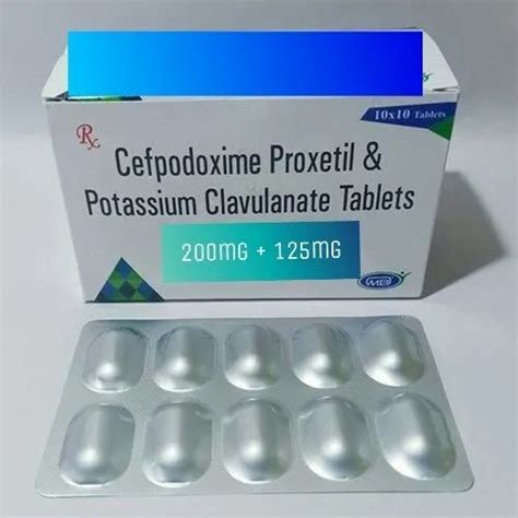 Cefpodoxime Proxetil U S P Mg Clavulanate Pottasium Mg Tablets At