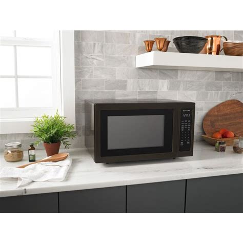 KitchenAid 1.6-cu ft 1200-Watt Countertop Microwave (Black Stainless ...