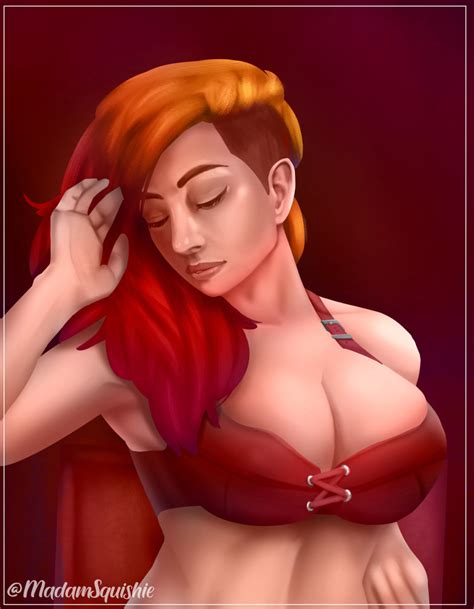 Rule 34 1girls Artist Self Insert Asymmetrical Hair Bra Breasts Cleavage Closed Eyes Female