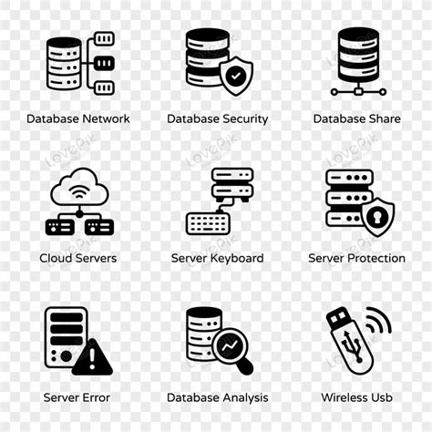 Un Conjunto De Iconos De Entidad De Base De Datos PNG Imágenes Gratis