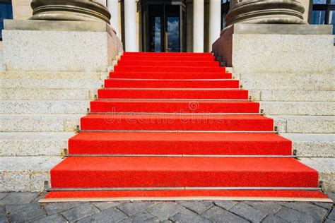 Stairs with Red Carpet stock image. Image of summer - 134172289