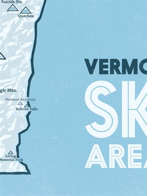 Vermont Ski Resorts Map 18x24 Poster by BestMapsEver on Etsy